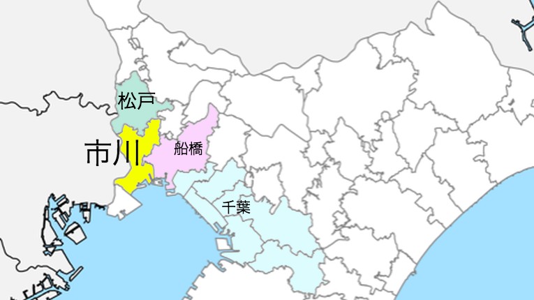 千葉県北西部の地図